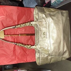 Coach Metallic Gold Tote Bag Guc 2009